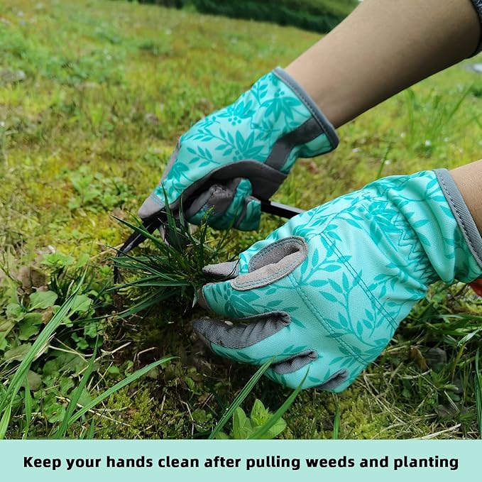 Gardening Gloves for Women Thorn Proof Garden Gloves, Leather Womens Garden Gloves Puncture Resistant, Touch Screen Working Gloves for Digging,Weeding,Planting Large