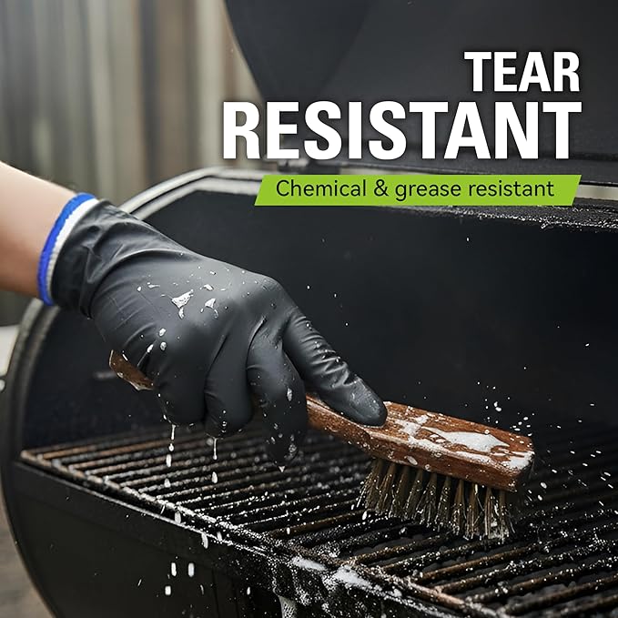 BBQ Gloves, 6 Heat Resistant Cotton Liners + 100 Disposable Nitrile Gloves for Barbecue, Grilling, Cooking, Smoker