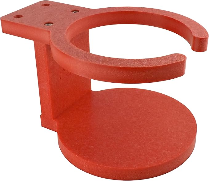 Poly Cup Holder for Adirondack Chair or Patio, Fits Standard- Large Cups (1 Pack, Red)
