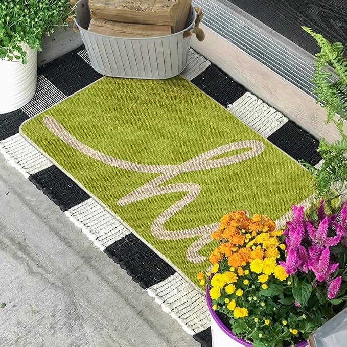 Artoid Mode Green Hi Doormat, Home Spring Summer Decor Switch Rug Welcome Door Mat Floor Mat 17x29 Inch