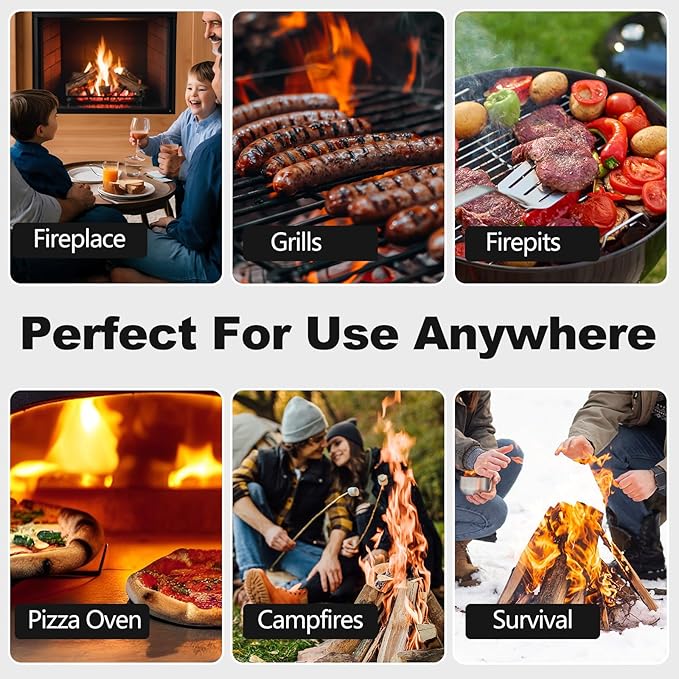 150 Pcs Fire Starter - Natural Fire Starters for Fireplace, Pellet Stove, BBQ, Pizza Oven, Fire Pit &Chimney, Fire Starters for Grill, Charcoal Starter