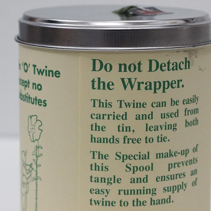 NUTSCENE Iconic Tin (Tin ‘O’ Twine) with Their Heritage Scottish Jute Twine and Hole in Top for Easy Dispensing. 14 Colors to Choose from. 164 Yards. Botanical (Dark Teal)