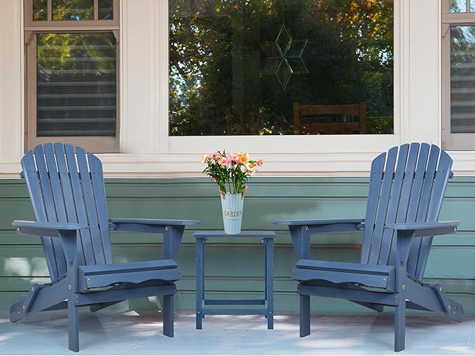 Wooden Folding Adirondack Chair Set of 6, Pre-Assembled BackRest Wood Lounge Chair for Outdoor Patio Garden Lawn Backyard Deck Pool Beach Firepit