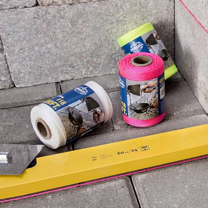 HONGDA Mason Line, 500 Feet #18 Braided Nylon Mason line String Perfect for Masonry Jobs and for The Layout of General Construction, Gardening, DIY Project, White