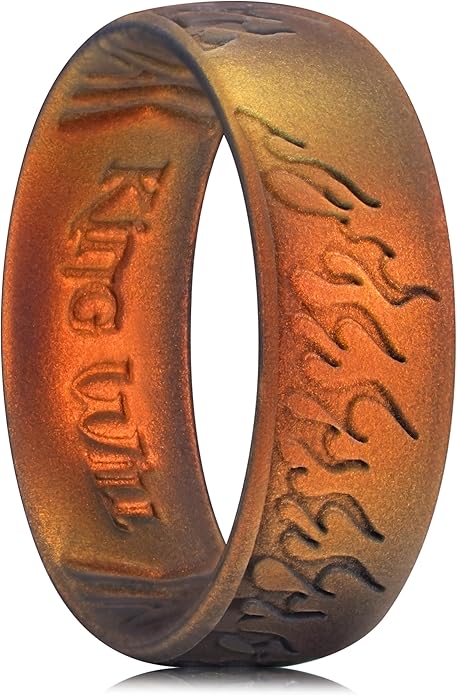 King Will Silicone Ring for Men and Women, 1.8mm Ultra Thick 6.6mm Width, Dome Metallic Style Comfort Fit - Breathable Durable Flexible Wedding Band