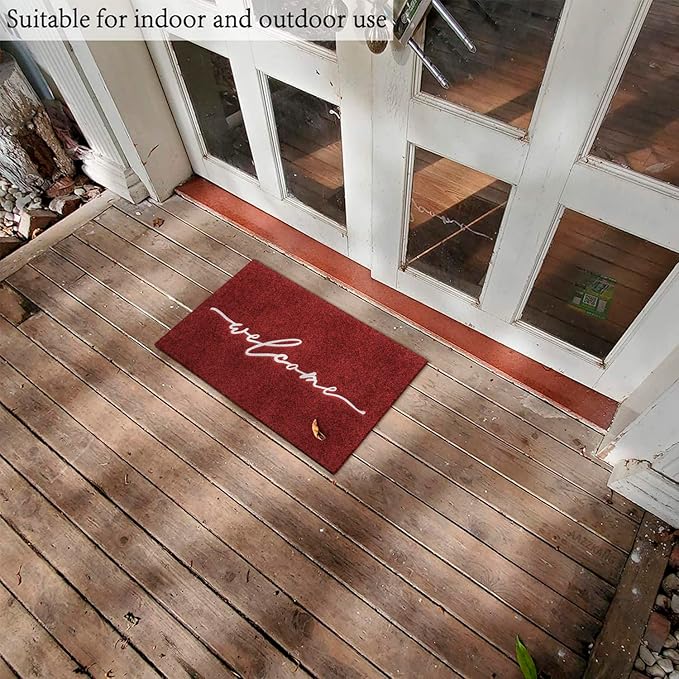 AAZZKANG Doormat Decorative Welcome Mat with Non Slip Rubber Backing Ultra Absorb Mud Easy to Clean Indoor Door Mat Entry Mats