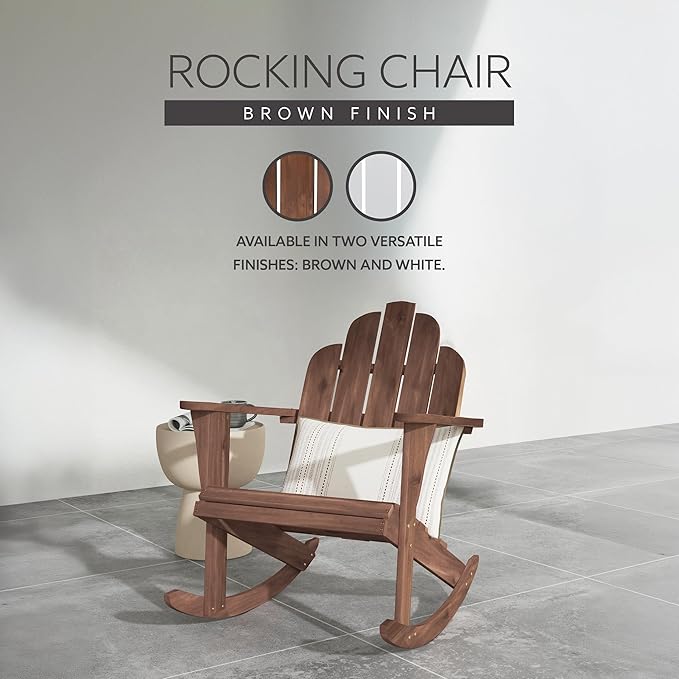 Linon Woodstock Rocking Chair, Teak