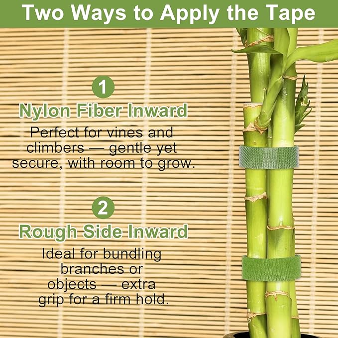 1 Roll 131 Feet/40M Plant Tape, Reusable Double-Sided Hook and Loop Tape, Width 12mm/0.47" Garden Tie for Climbing Plants Fastening Support, Cable Wire Management Strap (Green)