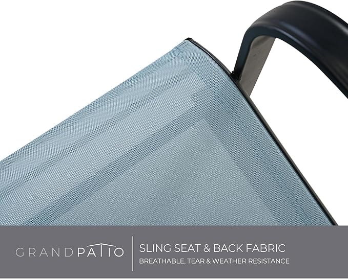 Grand patio Outdoor Rocking Chair Mesh Sling Rocker Seating Outside for Front Porch Garden Patio Backyard (Blue, 2 Piece)
