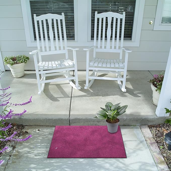 AAZZKANG Set of 2 Purple Doormat Outside Inside Utility Floor Mat Quickly Absorb Mud Anti Slip Rubber Door Mat for Home,Garden,High Traffic Areas Decorative