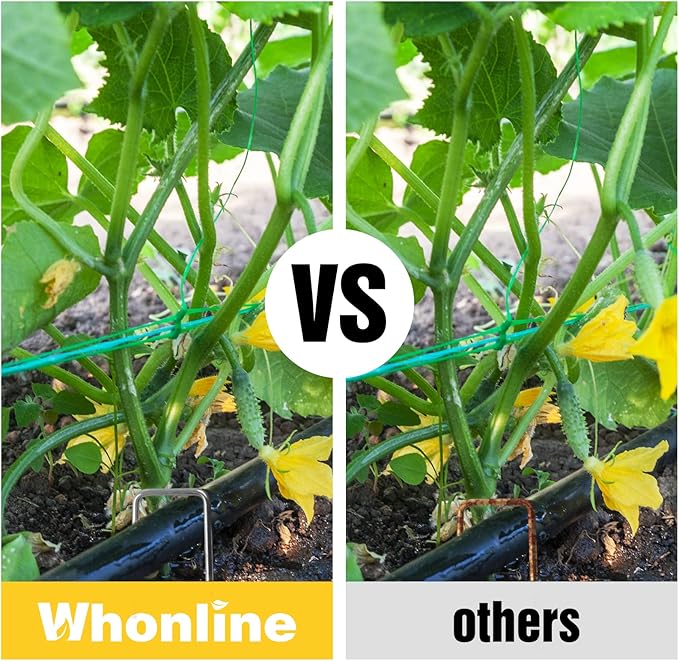 Whonline 32 Pack Landscape Staples 4 Inch, Galvanized Garden Stakes U-Shaped SOD Landscaping Fabric Pins Yard Ground Staples for Gardening Lawn Turf Securing Irrigation Pipe Hose Plant Cover