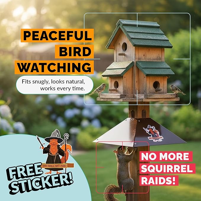 Squirrel Baffle for 4x4 Post | Metal Bird Feeder Squirrel Guard Baffles for Bird Feeders for Outdoors, Extra Large Cone Blocker for Post Sized 4 x 4, Also Effective As a Raccoon Baffle for 4x4 Posts