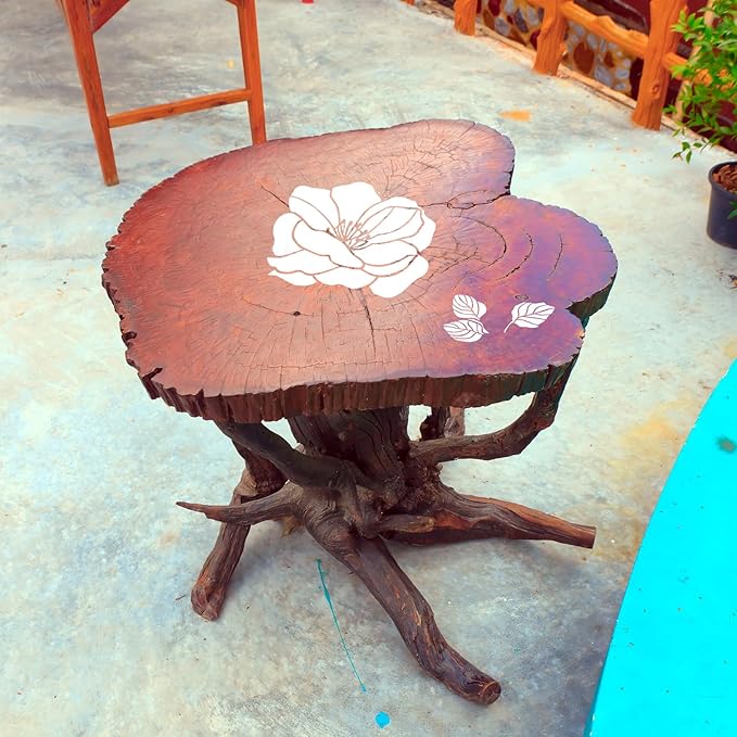 10pcs Flower Stencils for Painting, Large Floral Stencils for Painting on Walls Reusable Flower Templates Stem Leaf Stencils for Painting on Wood Walls Garden Fences Furniture Crafts