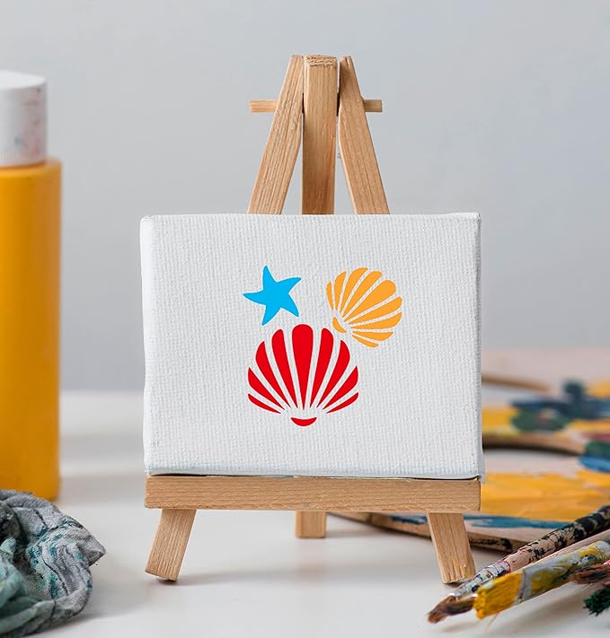 Sea Life Stencils for Kids, 64PCS 3x3 Plastic Reusable Art Stencils for Crafts, Drawing Templates for Wall Wood Fabric Canvas, Lovely & Creative Gift for Family