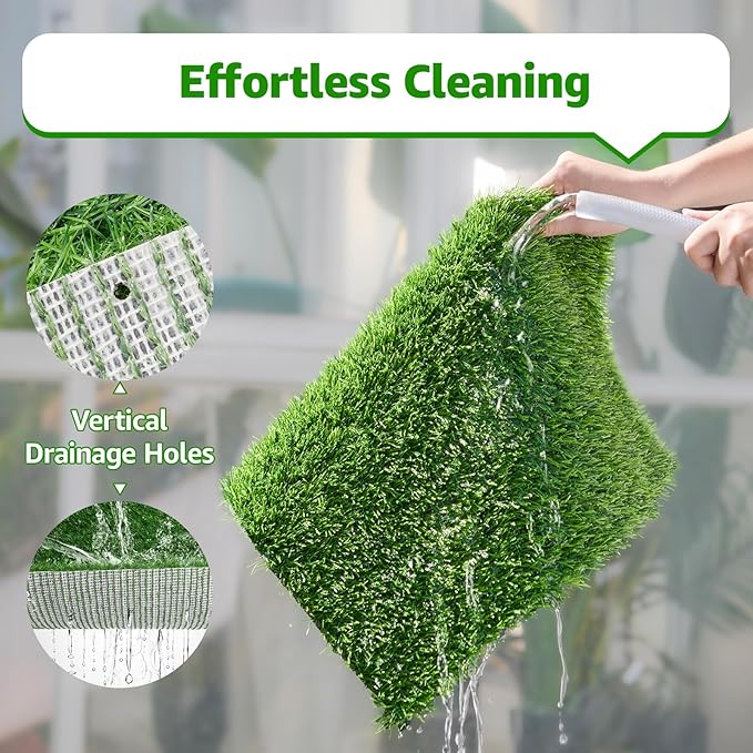 Artificial Turf Grass Outdoor: Grass Pad for Dogs Indoor Potty Training, Replacement Turf Rug for Patio Balcony Lawn Apartment Decoration, Easy to Clean with Drainage Holes(43x27.5 inch)