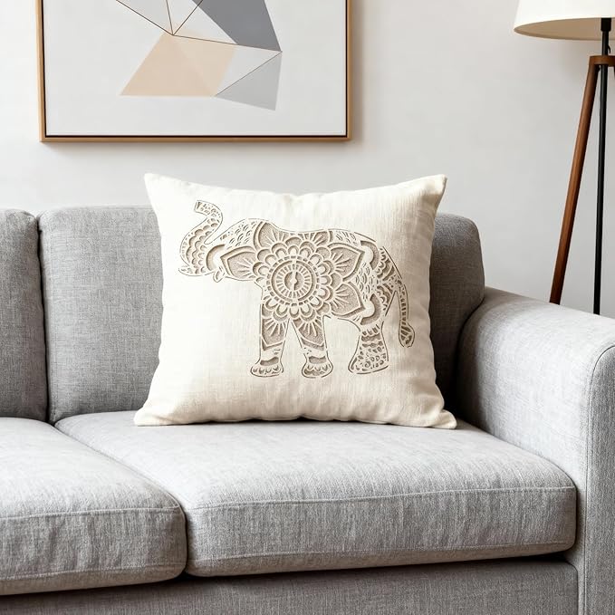 TIAMECH A4 Reusable Nose Up Elephant Stencil for Painting - Mandala Layering Template, DIY Wall Art, Wood Furniture, Scrapbook & Crafts (8.3x11.7inch)