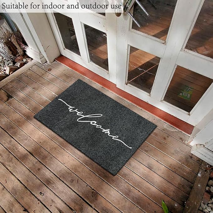 AAZZKANG Welcome Mats for Front Door Large 24"x36" with Non Slip Rubber Backing Easy to Clean Entry Door mat for Indoor High Traffic Areas Outdoor Doormat