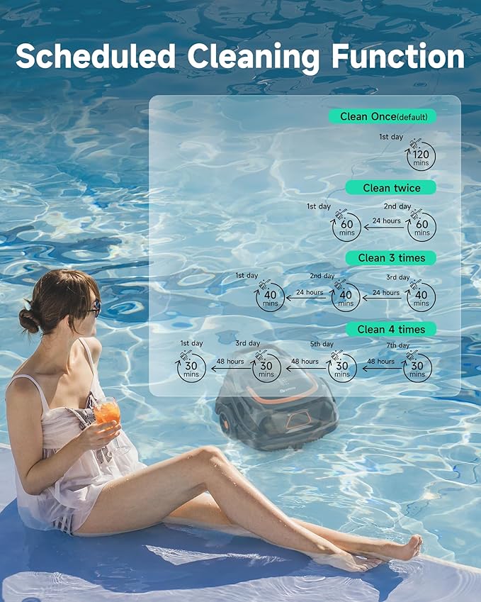 (2026 Upgraded) A1 Cordless Robotic Pool Vacuum for Above Ground Pools, 120-Min Runtime, Powerful Suction with 180µm Dual Filtration, LED Indicator & 2.5h Fast Charging