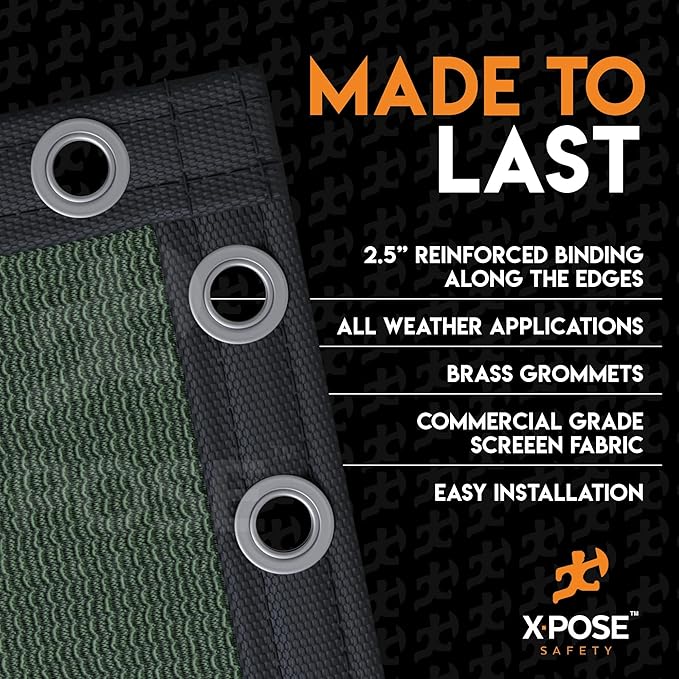 Xpose Safety Privacy Fence Screen 5’ x 50’ (36 Pack) – Bulk Half Pallet – Heavy Duty Green Mesh with 90% Visibility Block, UV Protection – for Garden, Yard, Nursery, Kennel, Dog Run, Greenhouse