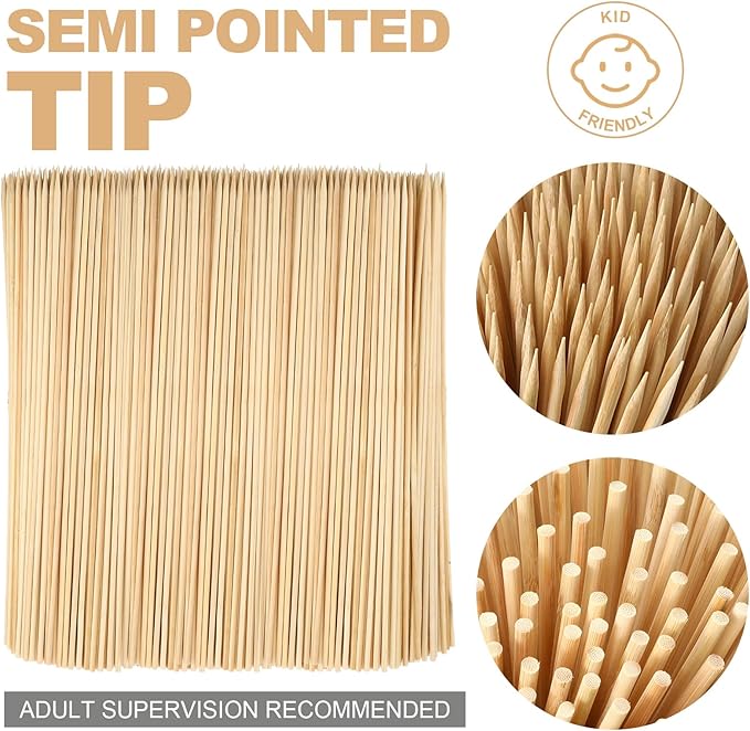 Suclain 500 Pcs Marshmallow Roasting Sticks 17.5" Long 5mm Thick, Smores Sticks Bamboo Skewers BBQ Grilling Barbecue Roasting Camping for Outdoor Fire Pits Campfires