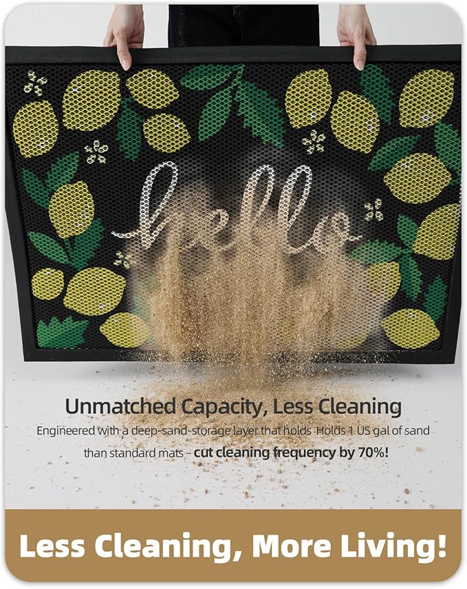 Color&Geometry Outdoor Door Mat, Resilient & Flexible Non-Slip Door Mat 24"x36", Dirt Trapping Waterproof Doormat, Welcome Mat for Porch, Patio & Entryway, Lemon Lime