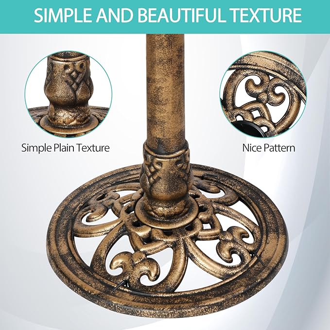 ZENY Outdoor Garden Bird Bath 28Inch Weather Resistant Polyresin Birdbath, Bronze