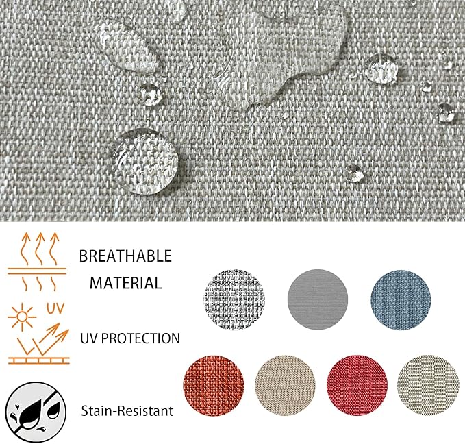 Goodgoods 22x24 inch Outdoor/Indoor Deep Seat Patio Cushions Set of 2 Resilient Foam Filling Water Repellent Stain-Resistant UV Resistant Weather Resistant Deep Seat Bottom Putty