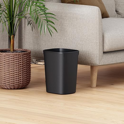 CEROELDA Small Bathroom Trash Can, 2.6 Gallon Slim Mini Garbage Can Small Trash Bin Plastic Waste Basket for Dorm Room, Bedroom, Office, Toilet (Black)