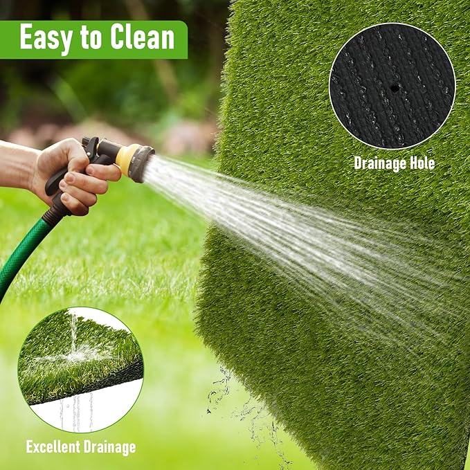 Artificial Grass Outdoor, 5x8 Ft Realistic Artificial Turf Grass Rug, Large Fake Grass for Dogs Indoor Outdoor Garden Lawn Landscape Patios Decoration