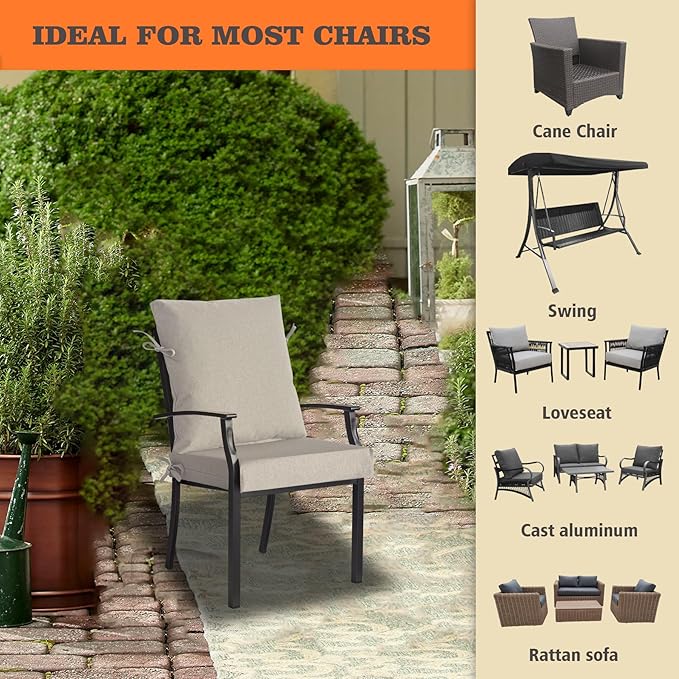 Goodgoods 20"x42" Outdoor Dining Chair Cushion Set of 1 Patio Furniture Cushion Resilient Foam Filling Water-Proof Stain-Resistant UV Resistant Weather Resistant Chairs Couch Sofa Upholstery Riverbed