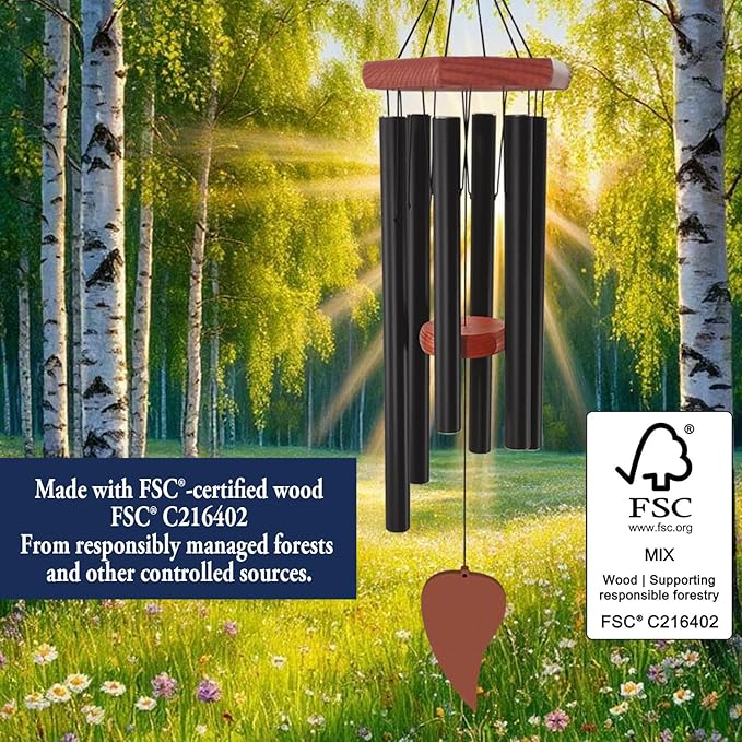 Wind Chimes for Outside, Memorial Wind Chimes with 6 Long Metal Tubes, Sympathy Wind Chime with Sound, Perfect for Garden, Patio and Yard