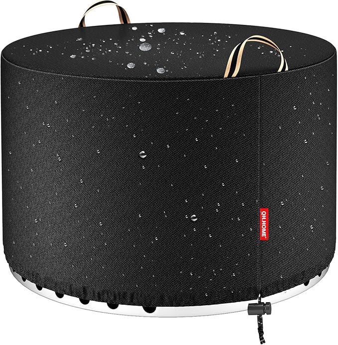 [2026 Upgraded 900D Fabric] Fire Pit Cover Round for Solo Stove Yukon, 30"D x 18"H fits 27"- 29" Fire Pit, 900D Heavy Duty Waterproof Fabric for Outdoor Camping - Black