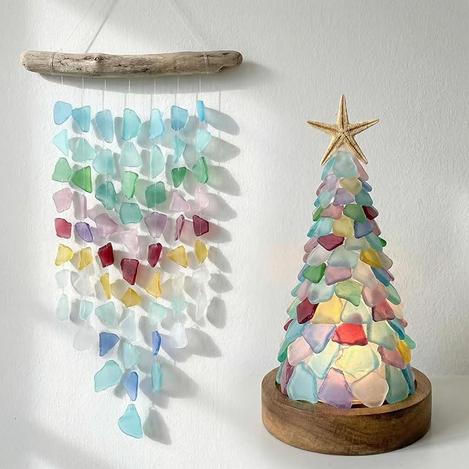 Jetec Sea Glass for Crafts Pieces Decor 11 oz Flat Frosted Sea Glass Vase Filler Crushed for Beach Wedding Party Decor Home Aquarium DIY Craft Supplies(Multicolor)
