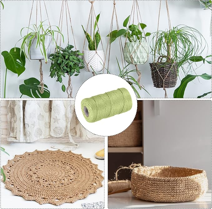 MECCANIXITY 328 Feet Garden Twine, 2mm Craft Jute Twine String Jute for Artwork, DIY Crafts, Gift Wrapping, Light Blue