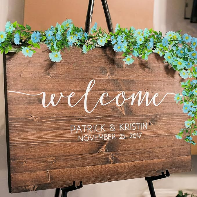 CISDUEO Artificial Daisy Flowers Vine Silk Wildflower Garland Spring Fake Flower Vine Hanging Ivy Blue Daisy Flowers Green Leaves for Wall Party Wedding Arch Floral Decor Home Indoor Outdoor Ceremony