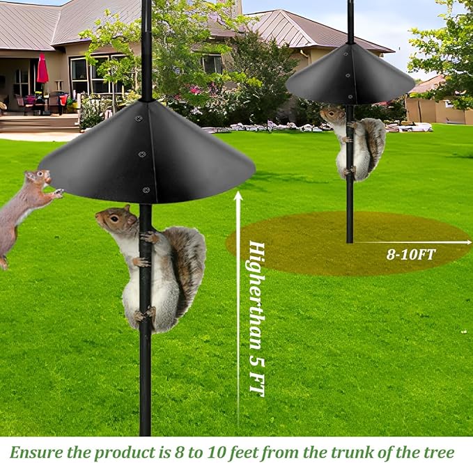 2 Pack 19 Inch Squirrel Baffle for Bird Feeder Pole,Outside Pole Mount Bird House Guard for Outdoor Shepherd’s Hook, Squirrel Stopper Protect Against Raccoons Rodents