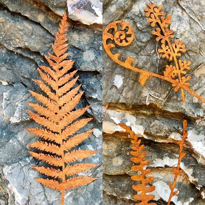 5Pcs Garden Decor Metal Flowers for Outside,Garden Stakes Decorative,Flower Bed Decor Plant Stakes,Garden Statues Outdoor Clearance,Metal Yard Art Outdoor,Plant Decorations for Pots