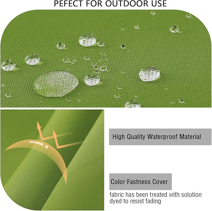 idee-home Outdoor Cushions for Patio Furniture, Outdoor Seat Cushion, Waterproof Hampton Bay Deep Seat Replacement Couch Chair Cushions for Garden Lawn Backyard Deck, 24 x 24 Green