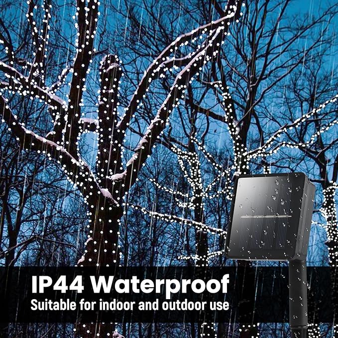 Dailyart Solar String Lights Outdoor, 2 Pack 240 Led Solar Fairy Lights for Outside Waterproof 170ft Cool White Solar Lights 8 Lighting Mode Solar String Lights for Outside,Garden,Courtyards,Trees