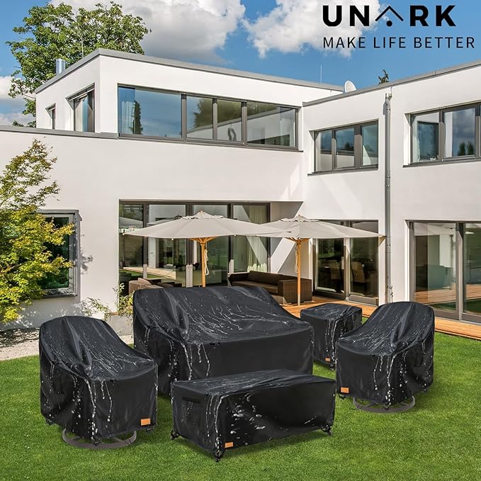 Outdoor Swivel Chair Covers Waterproof 1 Pack, Outdoor Chair Covers Patio Furniture Cover for Deck Patio Swivel Chair Heavy Duty, 30 W x 34 D x 36 H inches,Black