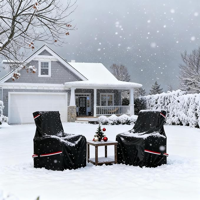 Outdoor Recliner Chair Covers 2 Pack,Patio Swivel Chair Covers,600D Heavy Duty Waterproof Patio Rocking Chair Cover,Outdoor Furniture Covers for All Weather Protection.(35''D x 33''W x 41''H)