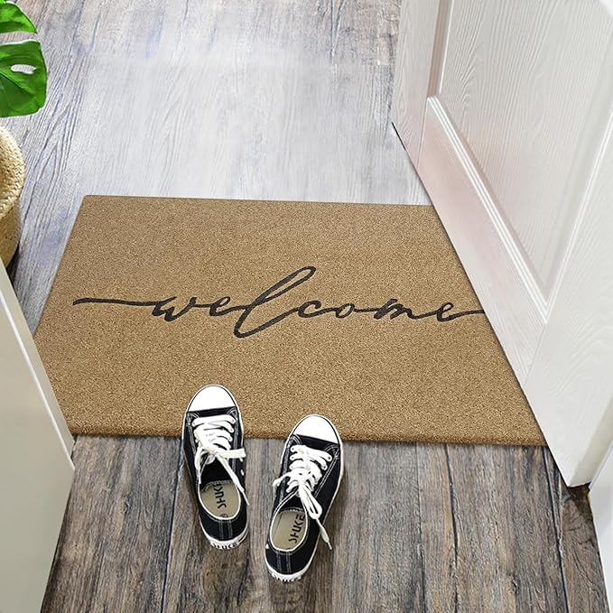 AAZZKANG Welcome Mats Outdoor with Non Slip Rubber Backing Easy to Clean Outdoor Indoor Doormat for Front Door High Traffic Areas Entrance
