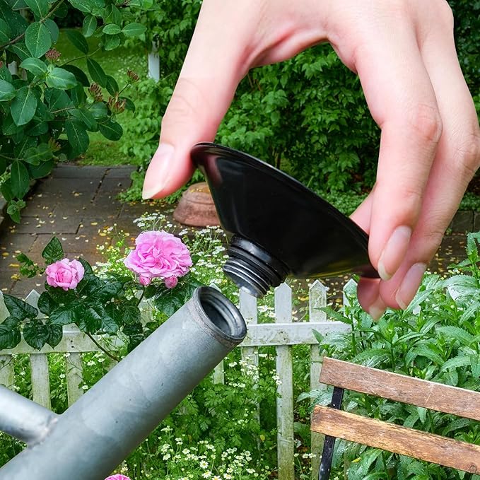 Metal Watering Can 1 Gallon with Removable Spout, Ideal Plant Watering Can for Indoor and Outdoor Plants (One Gallon Silver Black)