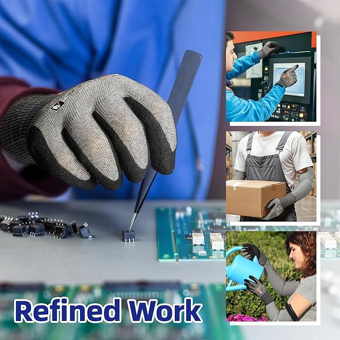 Schwer AIR-SKIN Cut Resistant Gloves AR5918 with Extreme Lightweight&Thin, Level 5 Wire Metal Gloves for Refined Work, Touch-screen, Fiberglass-free, 3D-Comfort Fit, Breathable, Black 2 Pairs (XL)