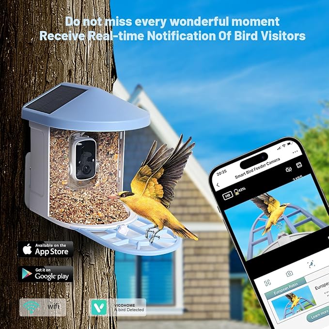Squirrel Feeder with Camera Solar Powered,Bird Feeder Camera with AI Identify Birds Species,1080P HD Squirrel House with Camera Auto Capture &Videos,Free 64GB SD Card,Ideal Gift for Bird Lovers