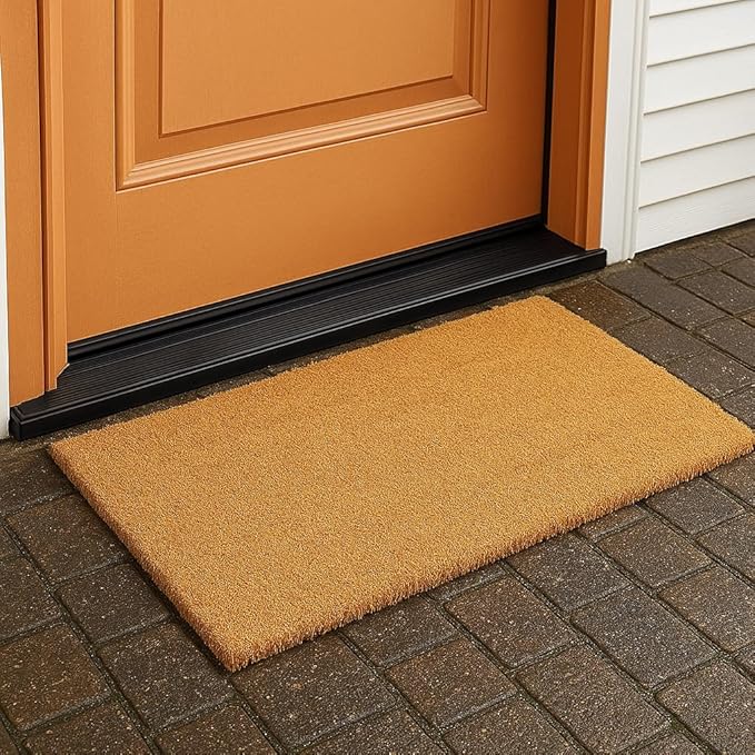 LuxUrux Welcome Mat Outdoor Doormat, with Heavy-Duty PVC Backing - Natural - Perfect Color/Sizing for Outdoor/Indoor uses. (17 x 30, Desert Sand)