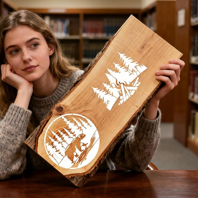 Forest Stencils for Painting - 15 Pcs Stencils for Painting on Wood Wall Door Mat Canvas Bag, Wild Animal Reusable DIY Crafts Template Home Decor