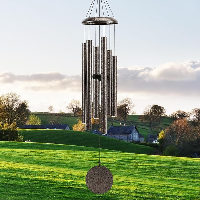 Christmas Decor Gift Large 40" Wind-Chimes-Outdoor-Deep-Tone, Soothing Melodic Tones Windchimes, Wind Chimes for Outside, Brown Memorial Wind Chime Best Gift for Mom Women Grandma Neighbors