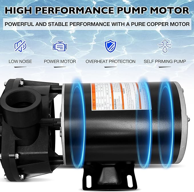 Pool Pump 1.5 HP Replacement for Hayward Power Flo LX Series W3SP1580X15, Above Ground Swimming Pool Pump Motor – Single Speed 115V 48Y Frame