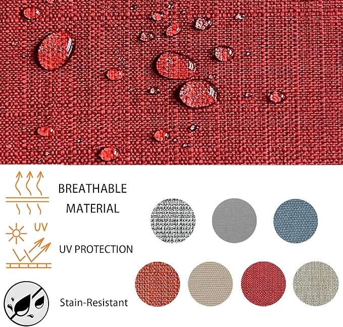 Goodgoods 22x24 inch Outdoor/Indoor Deep Seat Patio Cushions Set of 2 Resilient Foam Filling Water Repellent Stain-Resistant UV Resistant Weather Resistant Deep Seat Bottom Chili